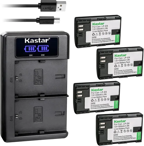 Miniatura 9 de Kastar Paquete de 3 baterías LP-E6 y cargador USB LKD2 de repuesto para Canon LP-E6, LP-E6N, LP-E6NH, LP-E6N Pro batería, Canon LC-E6, LC-E6E