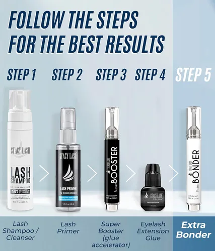 Miniatura 7 de Super Booster 0.5 fl oz & Extra Bonder 0.5 fl oz - Stacy Lash/Adhesivo Acelerador/Extensión de Pegamento Activador/Sellador/Previene