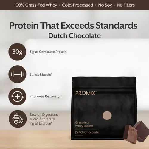 Miniatura 8 de Suplemento de Proteína de Suero Aislado ProMix Nutrition en Polvo, Chocolate - Alimentado con Pasto - Batidos de Fitness y Nutrición Post