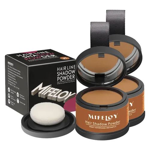 Miniatura 14 de Paquete de 2 polvos de sombra de retoque de raíz, cobertura de cabello gris, polvo de cobertura de raíces de color para mujeres para adelgazar