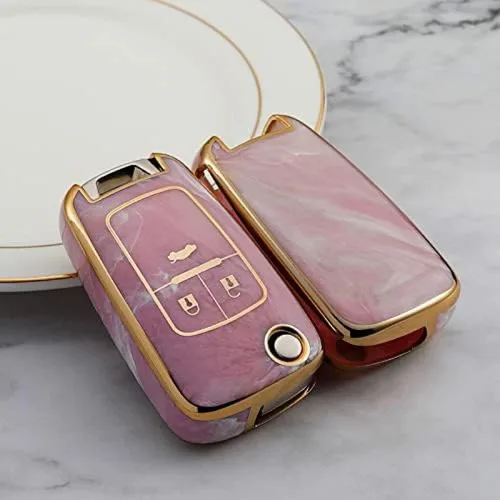 Miniatura 8 de TPU Jade Pattern Car Key Cover Case, for Buick for Aveo Trax for Opel Astra Corsa H J G Meriva Zafira Antara Gray 4 Button