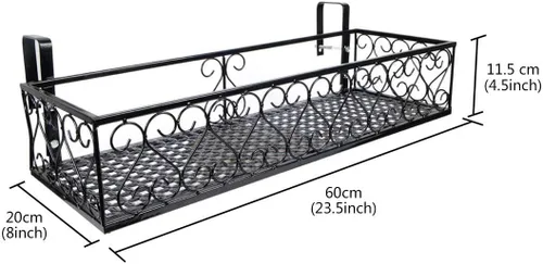 Miniatura 4 de Saim Estante grande para colgar plantas, macetas de metal con ganchos, cubo de flores para balcón, jardín, ventana, porche, patio