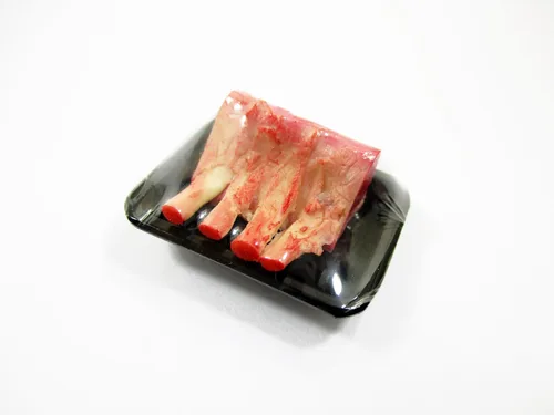 Miniatura 6 de Casa de muñecas Alimentos en miniatura Costillas crudas Cerdo Carne Supermercado Alimentos Pack Bandeja 16721