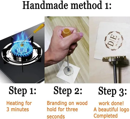 Miniatura 2 de Hierro de marca para madera, sello de cuero de madera de hierro personalizado para carpintería, regalo de boda, hecho a mano por diseño, fabricación