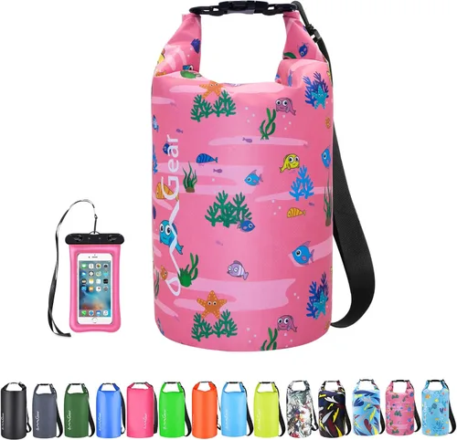 Miniatura 20 de OMGear - Bolsa seca impermeable y bolsa para teléfono, bolsa flotante de 40L/30L/20L/10L/5L para kayak, navegación, actividades al aire libre verde