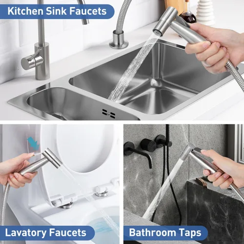 Miniatura 5 de Reemplazo del rociador de fregadero de cocina de acero inoxidable, cabezal rociador extraíble con manguera de 1.5 M, diámetro de interfaz de 1/2