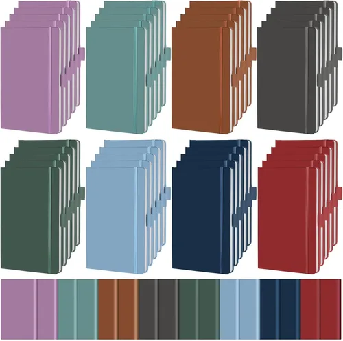 Miniatura 10 de Laumoi Paquete de 40 cuadernos de bolsillo, tamaño A6, mini diario de tapa dura, cuadernos forrados de cuero PU de 3.5 x 5.5 pulgadas, bloc de notas