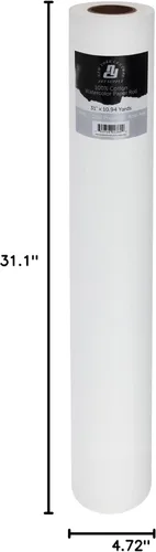 Miniatura 8 de New York Central Rollo de papel de acuarela grande para artistas, prensa en frío de 140 libras, 31 pulgadas x 10.94 yardas, 100% algodón, blanco