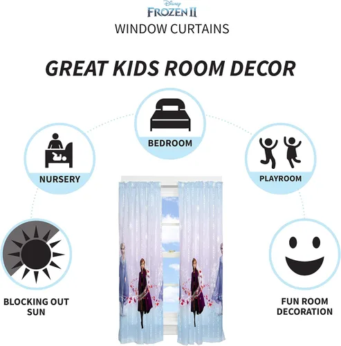 Miniatura 2 de Franco - Juego de cortinas con alzapaños para ventanas de habitación infantil