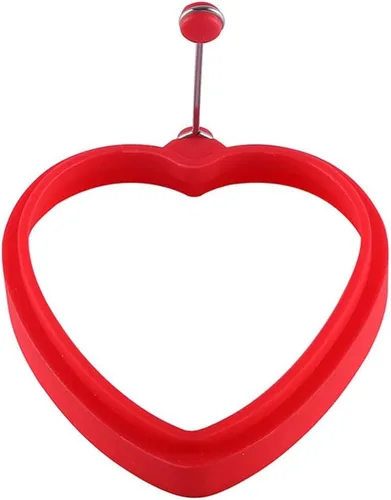 SEIWEI Molde de huevo frito Anillos de cocina de huevo antiadherente DIY Pancake Hornear Herramienta de cocina Forma de corazón Rojo