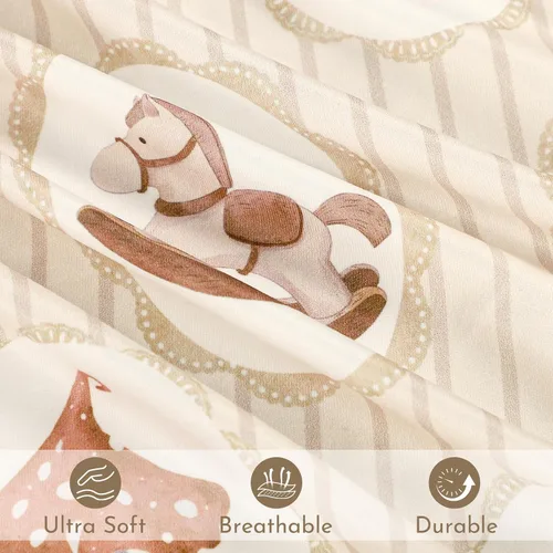 Miniatura 2 de DILIMI Funda para tumbona para recién nacido, ultra suave y cómoda, funda extraíble para almohada de tumbona infantil, granja (almohada no incluida)