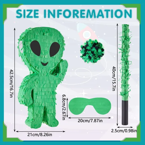 Miniatura 3 de Lewtemi Decoraciones de Fiesta de Piñata con Palo, Venda para los Ojos y Confeti para Decoraciones de Fiesta, Centro de Mesa, Accesorio para Fotos