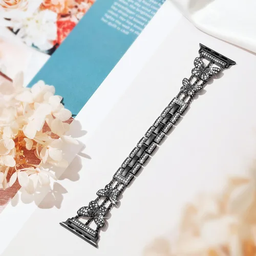 Miniatura 5 de Compatible con Dressy Designer Bling Apple Watch Band para mujeres y hombres, 1.575 pulgadas, 1.614 pulgadas, 1.496 pulgadas, correas de mariposa