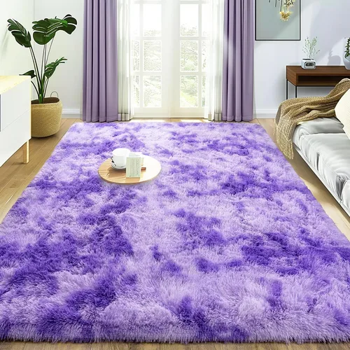 Alfombra súper esponjosa para dormitorio, alfombra de área peluda de 4 x 6 pies para sala de estar, dormitorio, alfombra suave de felpa para niñas y