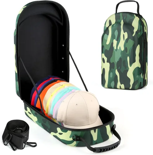 Miniatura 7 de GERMUN Funda rígida para gorra de béisbol, funda de viaje con correa ajustable para el hombro, funda para 12 gorras de béisbol, perfecta para viajes