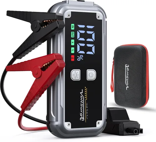 Miniatura 7 de Arrancador de 7000A con compresor de aire (todo gas/10.0L diésel), paquete de arranque de 12V con inflador de neumáticos automático de 150PSI, caja