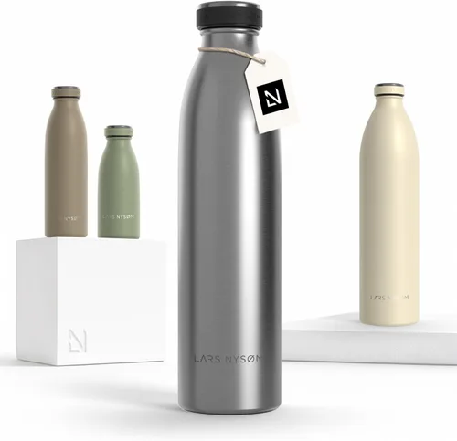 Miniatura 70 de LARS NYSØM Botella de agua XL de acero inoxidable aislada 12oz 17oz 25oz 34oz 51oz Botella térmica aislada para bebidas calientes y frías Azul