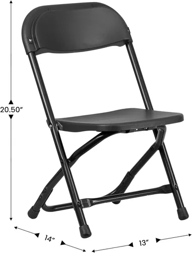 Miniatura 3 de Flash Furniture Paquete de 2 sillas plegables de plástico negro para niños