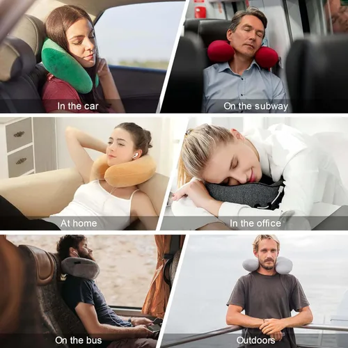 Miniatura 7 de Almohada de cuello de hoja de arce canadiense, almohada lavable suave en forma de U para viajes de oficina en casa