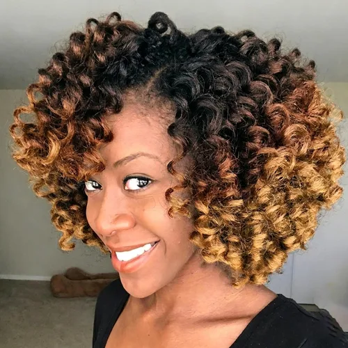 Miniatura 48 de Cabello de Ganchillo Jamaicano Saltarín de 8 Pulgadas 5 Paquetes 2X Rizo de Varita Ringlet Cabello de Ganchillo Pre-Enrollado Rizo Saltarín