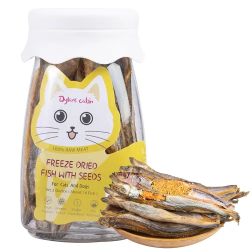 Dylan's cabin Pescado de capelán liofilizado - Golosinas de un solo ingrediente para gatos y perros, proteína animal natural, bocadillos sabrosos y