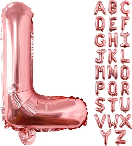 Miniatura 9 de Lovoir Globos grandes de 40 pulgadas de oro rosa con letra C de gran tamaño, globo de helio de aluminio de Mylar para decoración de fiesta de Letra