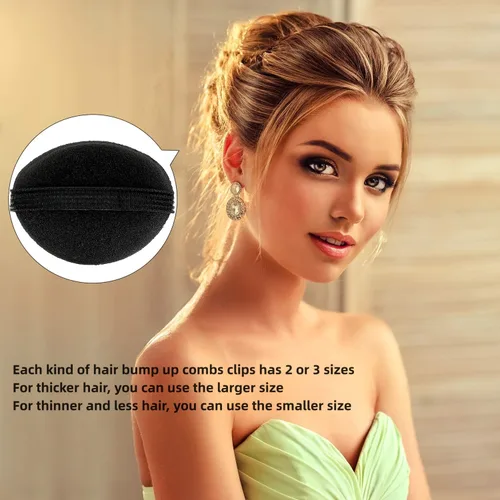 Miniatura 3 de 11 piezas de esponjas para dar volumen al cabello, bases de esponja para peinados con bulto, accesorios para insertar y dar estilo, peines, clips