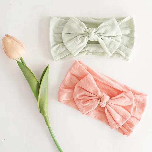 Miniatura 5 de Jesries 22 piezas de diademas para bebés, bandas de cabello de nailon suaves con lazos, accesorios para el cabello de niñas para recién nacidos