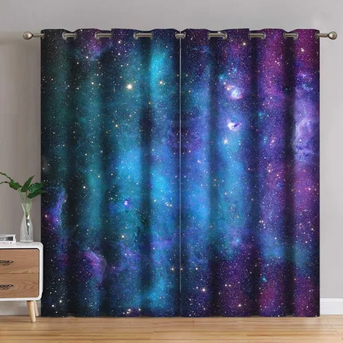 Miniatura 33 de Jekeno - Cortinas opacas de cine para dormitorio, sala de estar, carrete de película con estampado rojo y negro, con ojales, juego de 2 paneles, 52