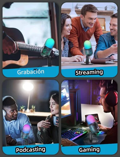 Miniatura 8 de MRSDY Micrófono de juegos, micrófono USB para computadora para PC, Mac, PS4/5, micrófono de condensador para podcast para grabación de estudio
