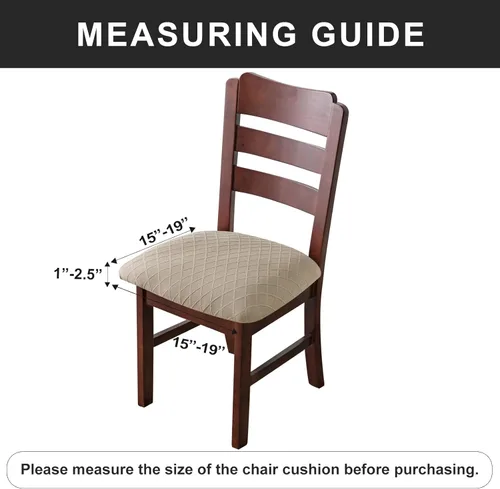 Miniatura 3 de Genina Fundas de asiento impermeables para sillas de comedor, fundas para sillas de comedor, fundas para sillas de cocina (caqui, 6 piezas)