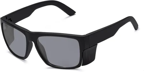 Miniatura 13 de Lentes de sol de seguridad para hombre, negro mate, lentes de sol de seguridad polarizados, cumplen con las normas ANSI Z87+, protección UV