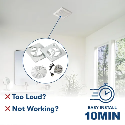 Miniatura 3 de Broan-NuTone RE70BN - Kit de motor de repuesto de ventilador de escape de baño de 70 CFM, kit de motor de repuesto fácil de bricolaje