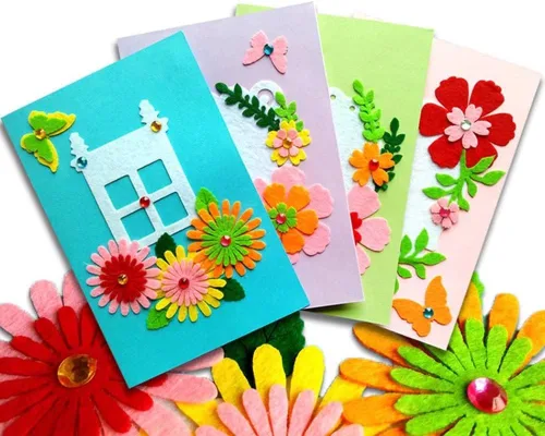 QIAONIUNIU Kits de fabricación de tarjetas, kits de tarjetas de felicitación hechas a mano para niños, tarjetas de Navidad plegadas y sobres a