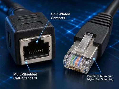 Miniatura 3 de Cable de extensión RJ45, 1 cable conector de red Ethernet Cat6 macho a hembra (1 pie)