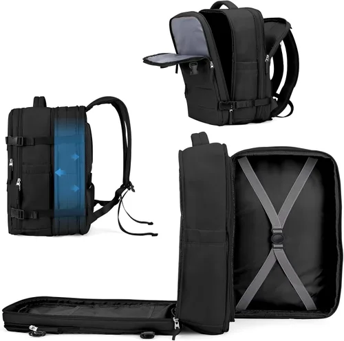 Miniatura 53 de coowoz Mochila grande de viaje para mujeres y hombres, mochila de transporte, mochila para senderismo impermeable, mochila deportiva para Rosa