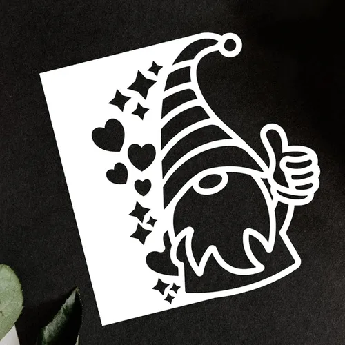 Miniatura 5 de Troqueles de metal con marco de gnomo de corazón, diseño de gnomo de Navidad de Santa en el borde, plantillas cortadas para manualidades, álbumes