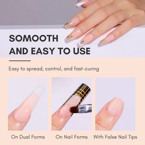 Miniatura 6 de Makartt- Gel de uñas de polietileno: 1.7 oz (50 ml), constructor de color clásico/extensión/fortalecedor, duradero, fácil de usar p/diseño