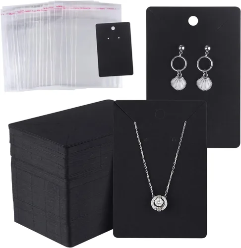 Miniatura 8 de MIAHART Juego de 150 tarjetas para aretes, collares, tarjetas de exhibición con 150 bolsas para vender aretes de bricolaje, aretes y exhibición