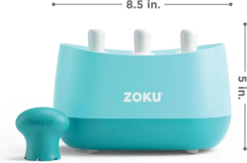 Miniatura 2 de ZOKU Nueva máquina triple rápida para hacer estallar, crea 3 paletas en minutos, incluye súper herramienta, 6 palos y protectores de goteo, 2 tazas