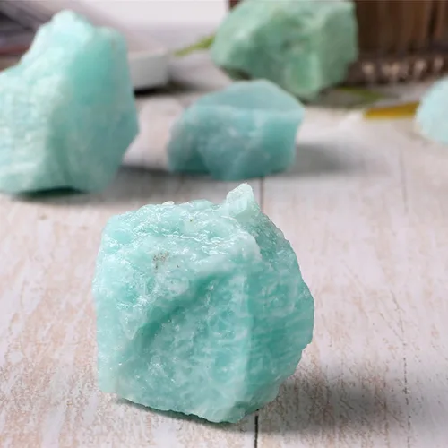 Miniatura 4 de Cristales en bruto de amazonita, cristales curativos grandes de 1.25-2.0 pulgadas, piedras naturales rugosas, cristal para pulir piedras, cabujones