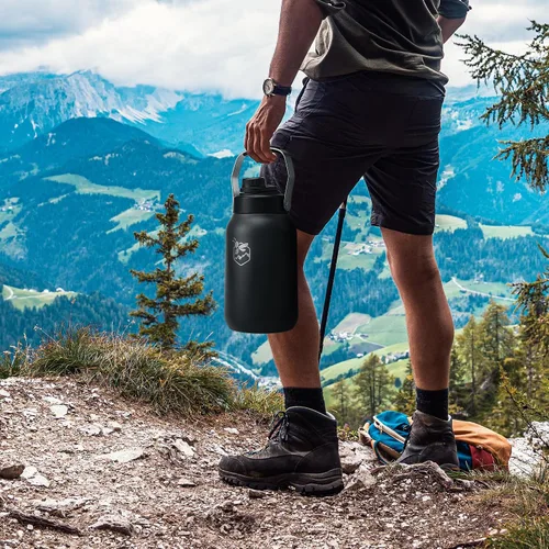 Miniatura 7 de Boulder Bee Botella de agua aislada Jarra de agua de medio galón con asa Acero inoxidable de 64 onzas con bolsa de transporte Doble vacío