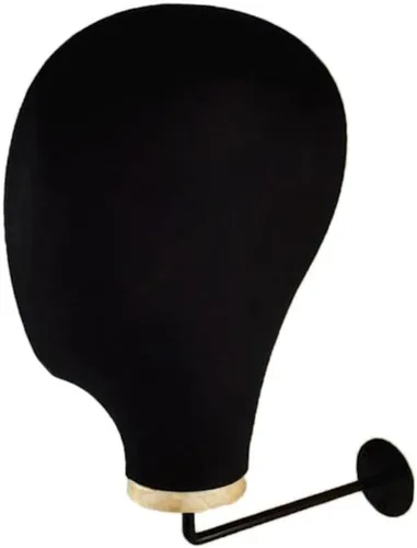 Fenteer Soporte para peluca con cabeza de maniquí para sombrero de vaquero montado en la pared, color negro