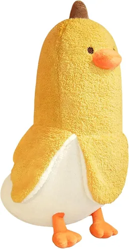 Miniatura 11 de PEACH CAT Lindo Pato de Plátano Peluche Animal de Peluche Pato Chef de Plátano Largo Almohada de Felpa para Niñas y Niños Blanco 12 pulgadas