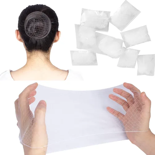 Miniatura 8 de WeKen Red de pelo invisible con borde elástico para mujeres, servicio de alimentos, ballet, moño, dormir, embalaje individual, 20 pulgadas