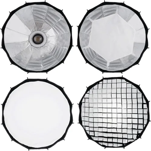 Miniatura 6 de WELLMAKING Caja de luz parabólica de 25.6 pulgadas de 16 quilates de configuración rápida y plegable, con difusores/rejilla de panal/bolsa