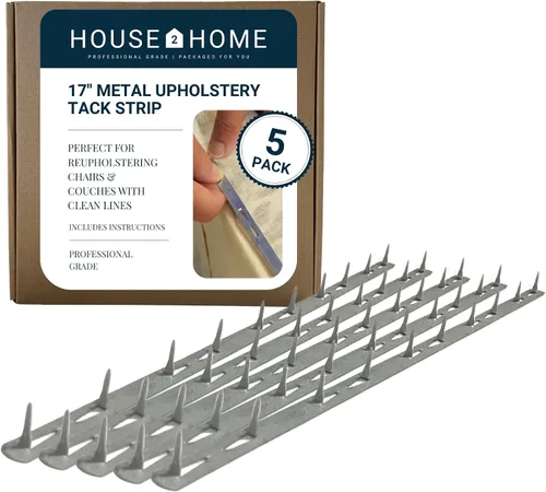 House2Home Tiras metálicas para tapicería de 17 pulgadas, suministros de tapicería de tela para muebles, sofá, silla y sofá, incluye instrucciones