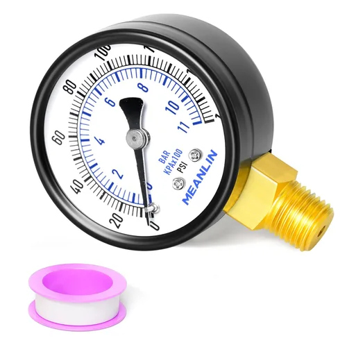 Miniatura 8 de MEANLIN MEASURE Medidor de presión de bomba de pozo de 0-100 psi, esfera de cara de 2 pulgadas, NPT de 1/4 pulgadas para bomba de pozo, probador