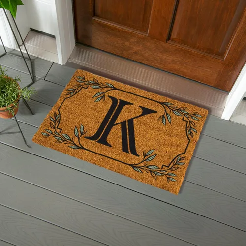 Miniatura 28 de Evergreen Flag Alfombra de puerta de fibra de coco monograma Letra B Alfombra para puerta delantera para interiores y exteriores 71x41 cm