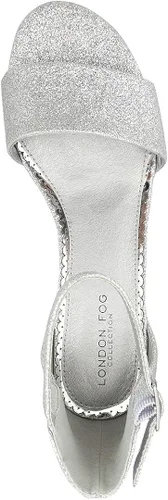 Miniatura 4 de London Fog Nikki - Sandalias de tacón bajo de dos piezas para mujer con correa al tobillo